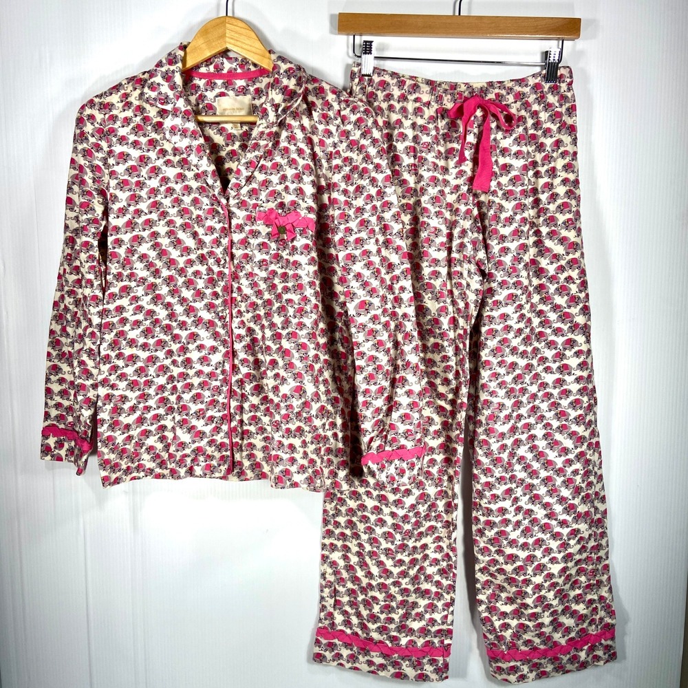 Victoria's Secret Pink Pink Elephant Pajama Set - Cream & Pink